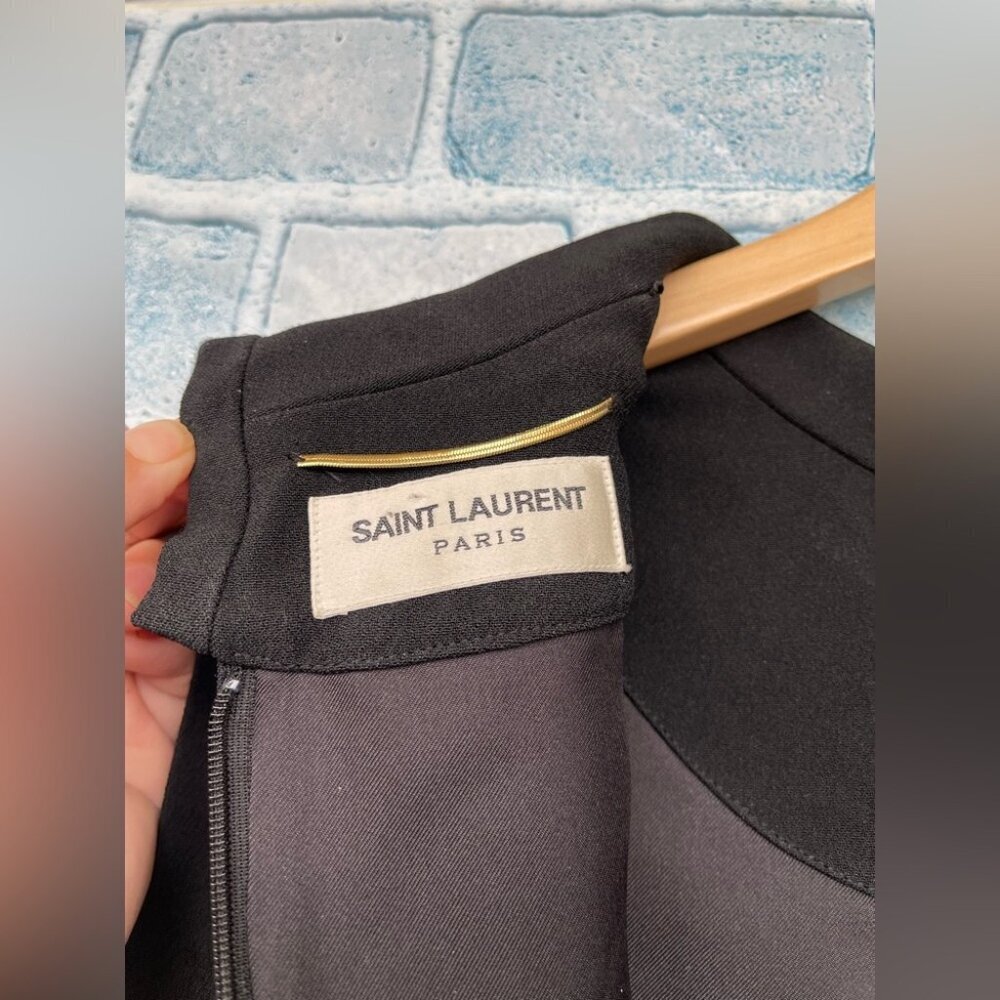 Saint laurent paris sleeves little black dress size 6/8 - Picture 9 of 11